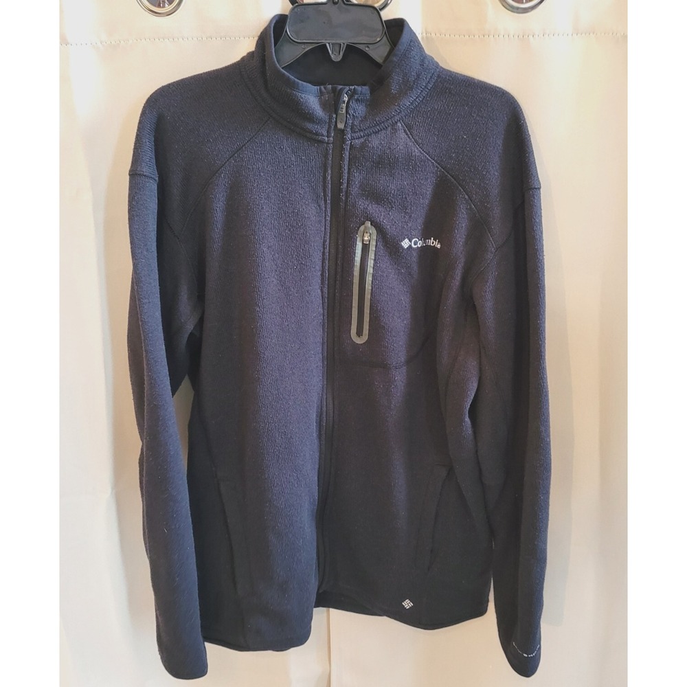 Columbia Mens Jacket Large Black Altitude Aspect Full Zip Fleece Outdoors 17142x - Picture 1 of 13
